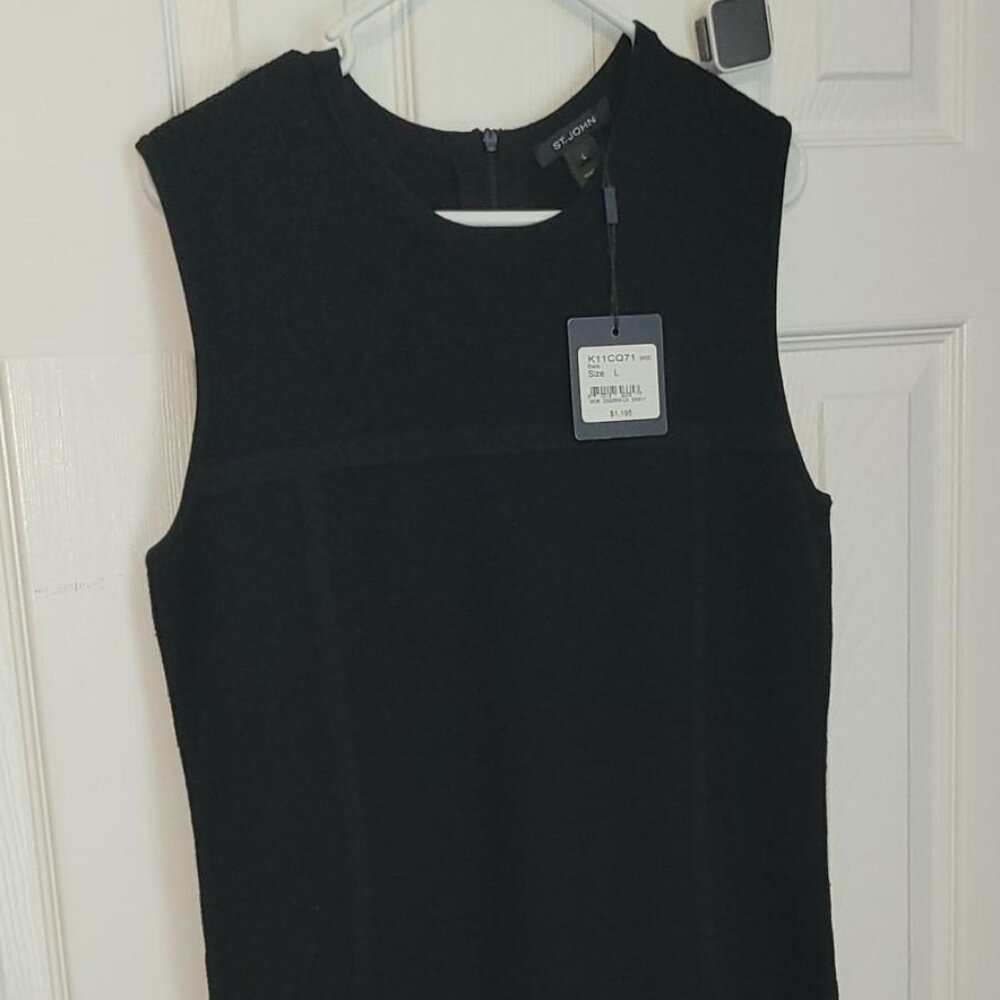 St. John Knit Pique Black Dres